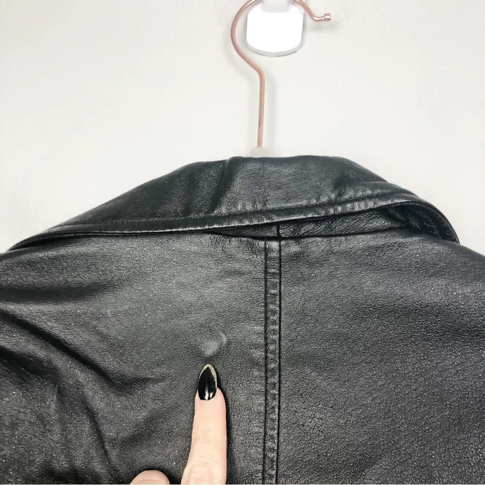 WILSONS LEATHER | Kids Black Leather Zip Front Jacket Youth Size Large